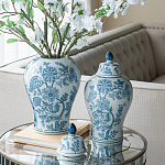 Ваза с крышкой и голубым цветочным рисунком на белом фоне Blue & White Ornament варинант исполнения - 5 | Loft Concept в Орле