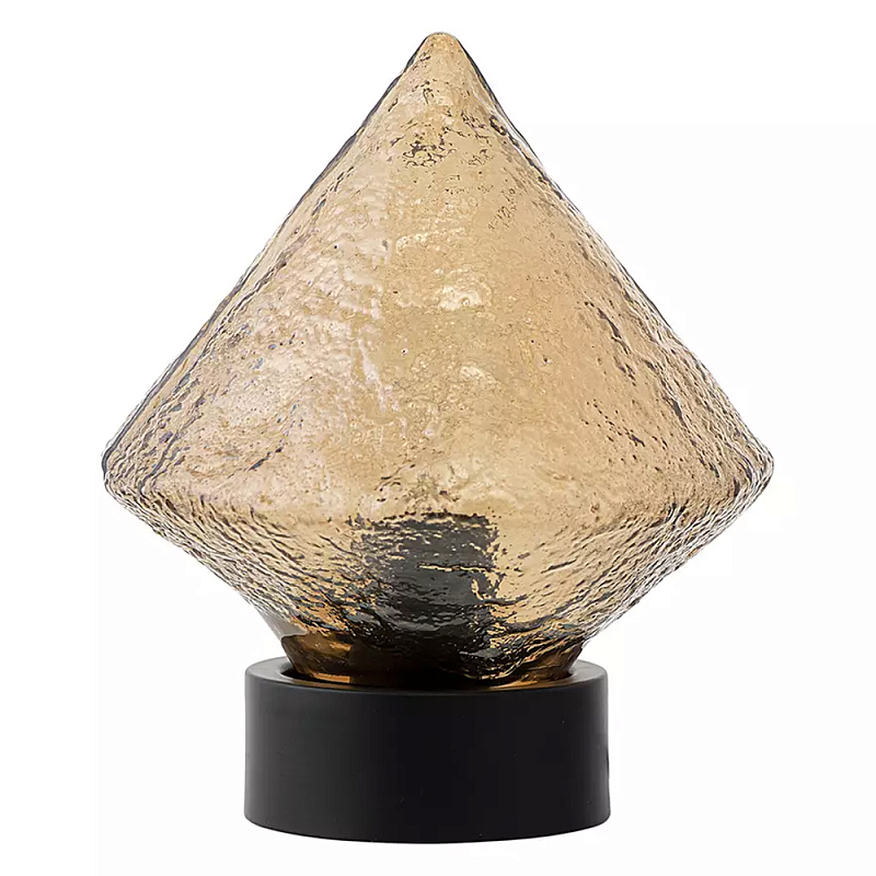 Настольный светильник с янтарным рельефным плафоном Lamp with Frozen Glass Effect Янтарный Черный в Орле | Loft Concept 
