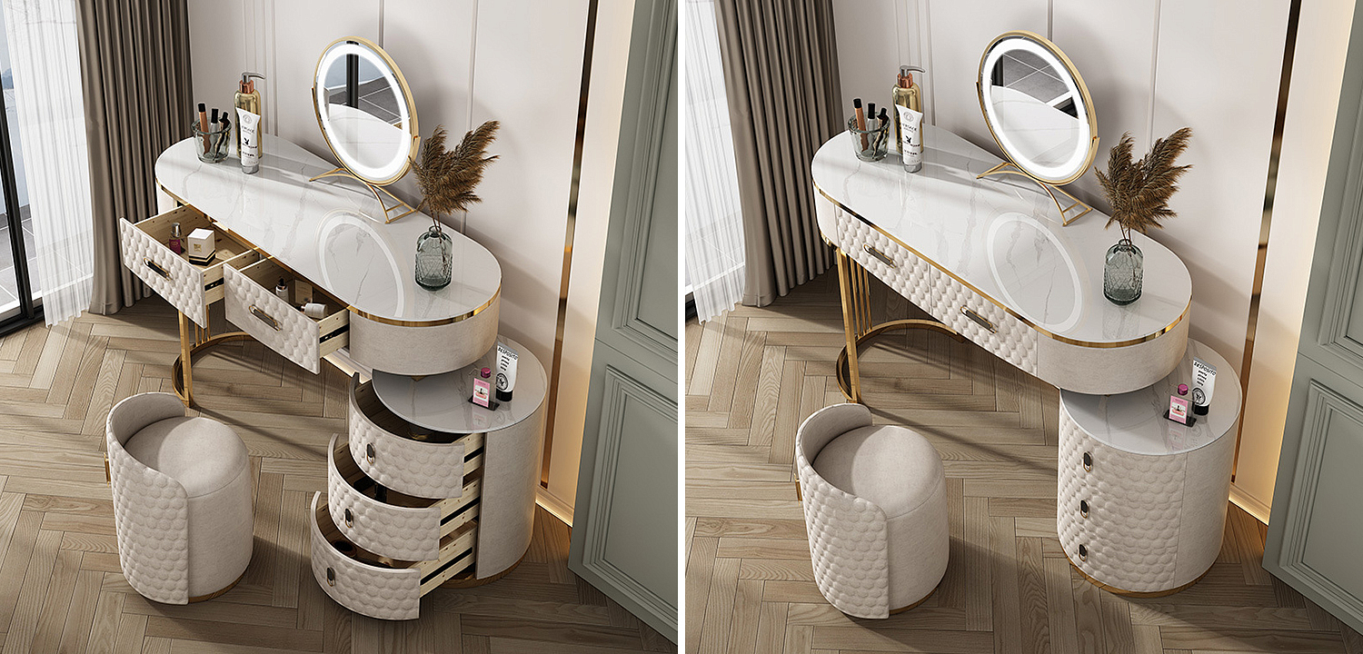 Трельяж Kathryn Bedroom Dressing Table White Трельяж Kathryn Bedroom Dressing Table White - Loft-Concept в Орле