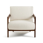Кресло с обивкой из белого букле Armchair White Boucle варинант исполнения - 4 | Loft Concept в Орле