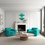 Подвесной вязаный бирюзовый светильник «Звезда Востока 02» варинант исполнения - 1 | Loft Concept в Орле