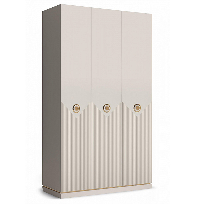 Шкаф трёхстворчатый платяной Satin Furniture Бежево-серый Шкаф трёхстворчатый платяной Satin Furniture Бежево-серый в Орле | Loft Concept