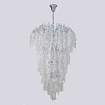 Люстра с прозрачными и белыми подвесками в виде лепестков FAIRYTREE Light варинант исполнения - 2 | Loft Concept в Орле