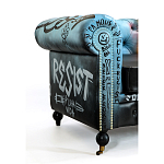 Диван в Лофт Честерфильд граффити из винтажной кожи GRAFFITI PARA Chesterfield варинант исполнения - 4 | Loft Concept в Орле