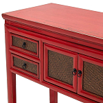 Деревянная консоль в китайском стиле с ящиками и дверцами красная Chinese Console Table варинант исполнения - 4 | Loft Concept в Орле