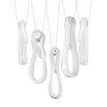 Подвесной светильник белого цвета с 6-ю изогнутыми плафонами Flow Loop варинант исполнения - 8 | Loft Concept в Орле