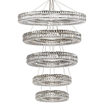 Многоярусная Люстра Elizabeth Хром Вертикальная композиция из пяти хрустальных светильников варинант исполнения - 1 | Loft Concept в Орле
