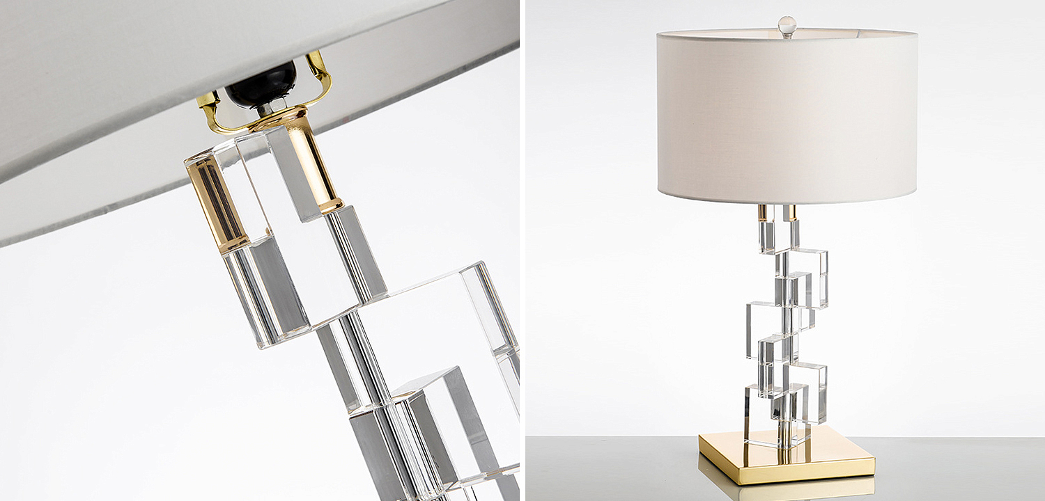 Настольная лампа Leuan Glass Cubes Lampshade Table Lamp Настольная лампа Leuan Glass Cubes Lampshade Table Lamp - Loft-Concept в Орле