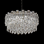 Круглая люстра с хрустальными подвесками на серебряном каркасе Gorgeous Crystal Light варинант исполнения - 5 | Loft Concept в Орле