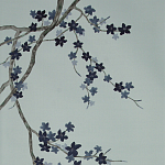 Обои ручная роспись Cherry Tree Original colourway on Adam Grey dyed silk варинант исполнения - 2 | Loft Concept в Орле