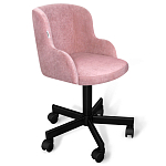 Стул с мягкой розовой обивкой из велюра и подъемно-поворотным механизмом на черных колесиках Harper Pink варинант исполнения - 1 | Loft Concept в Орле