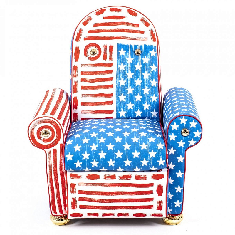 Кресло Seletti Lazy Painter USA Белый Красный Синий Кресло Seletti Lazy Painter USA Белый Красный Синий в Орле | Loft Concept