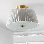 Потолочный светильник с белым плиссированным абажуром Ganglion варинант исполнения - 3 | Loft Concept в Орле