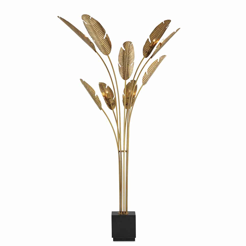 Торшер в виде пальмы Tropical Floor Lamp Черный Винтажная латунь Торшер в виде пальмы Tropical Floor Lamp Черный Винтажная латунь в Орле | Loft Concept