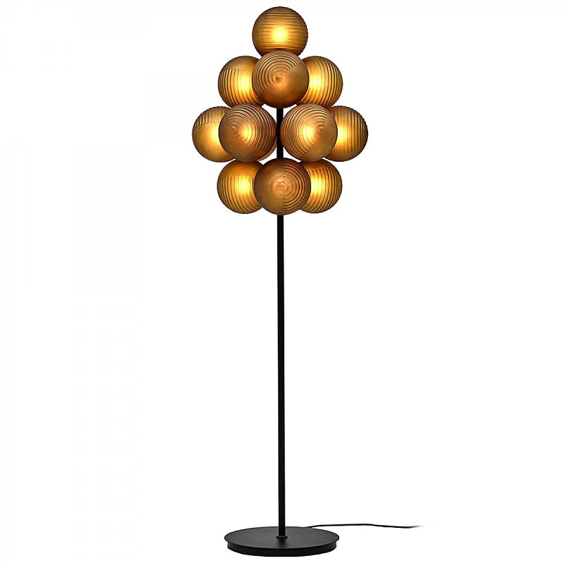 Торшер с круглыми плафонами Syridine Floor lamp Черный Янтарь (Amber) Торшер с круглыми плафонами Syridine Floor lamp Черный Янтарь (Amber) в Орле | Loft Concept