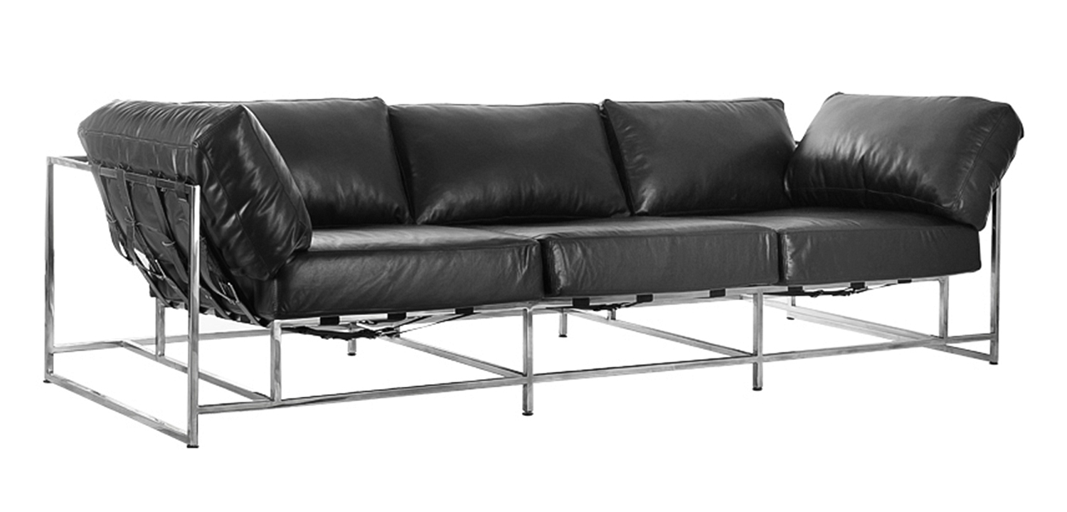 Диван Black Calfskin Sofa Диван Black Calfskin Sofa - Loft-Concept в Орле