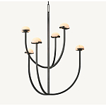 Люстрас 6-ю мраморными плафонами в форме купола Light Warm Light варинант исполнения - 7 | Loft Concept в Орле