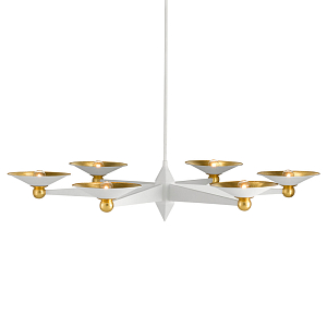 Люстра круглая с бело-золотыми плафонами Light Source