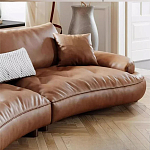 Диван кожаный с каркасом из массива дерева Medieval Furniture варинант исполнения - 6 | Loft Concept в Орле