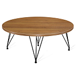 Стол журнальный c коричневой круглой столешницей на четырех черных ножках Charm Coffee Table варинант исполнения - 1 | Loft Concept в Орле