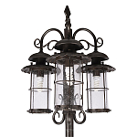 Уличный фонарь с тремя стеклянными плафонами и коваными элементами Elysian Lanterns варинант исполнения - 4 | Loft Concept в Орле