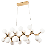 Линейная люстра с плафонами из стеклянных шаров Pearls Suspension Linear Gold Chandelier варинант исполнения - 2 | Loft Concept в Орле