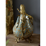 Чаша голубого цвета с оранментом и и бронзовыми фигурами леопардов Eden Garden варинант исполнения - 10 | Loft Concept в Орле