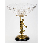 Чаша стеклянная прозрачная на бронзовой подставке с фигуркой девушки Eden Garden варинант исполнения - 3 | Loft Concept в Орле