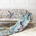 Трехместный диван на металлическом каркасе с цветочным принтом в стиле шинуазри Chinoiserie Birds on a Tree Sofa варинант исполнения - 8 | Loft Concept в Орле