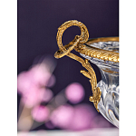 Чаша из прозрачного стекла с бронзовой подставкой и ручками Eden Garden варинант исполнения - 3 | Loft Concept в Орле