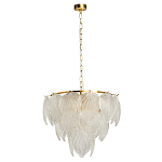 Люстра на цепи с прозрачными стеклянными подвесками в виде листьев Textured Glass Chandelier варинант исполнения - 2 | Loft Concept в Орле