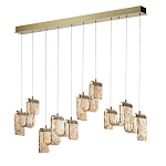 Подвесной светильник линейный с плафонами волнистой формы из фактурного стекла Big Wave варинант исполнения - 6 | Loft Concept в Орле