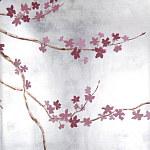 Обои ручная роспись Cherry Tree Special Colourway on Sterling Silver gilded paper варинант исполнения - 1 | Loft Concept в Орле