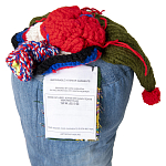 Подушка из джинсовой одежды и вязания Heart&Brain варинант исполнения - 3 | Loft Concept в Орле