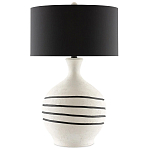 Настольная лампа фактурная с черными круговыми линиями на корпусе Recess варинант исполнения - 3 | Loft Concept в Орле