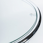 Приставной столик на серебристом основании с столешницей из стекла Noir варинант исполнения - 2 | Loft Concept в Орле