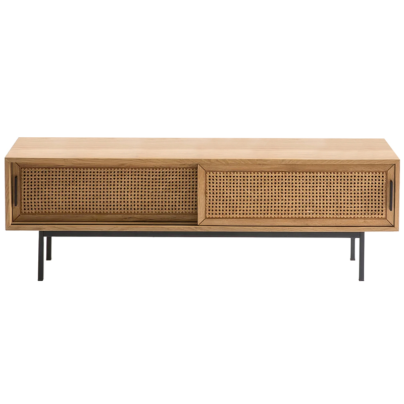 ТВ-тумба с плетеным декором Tate Wicker TV Stand Древесина Светлый дуб ТВ-тумба с плетеным декором Tate Wicker TV Stand Древесина Светлый дуб в Орле | Loft Concept