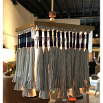 Люстра квадратная плетеная с бахромой Wicker Square Chandelier with Tassels варинант исполнения - 3 | Loft Concept в Орле