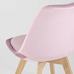 Стул с мягким велюровым сиденьем Arvika Pink варинант исполнения - 6 | Loft Concept в Орле