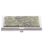 Визитница карманная металлическая с накладкой из натурального камня Апатит Stone Business Card Holders варинант исполнения - 1 | Loft Concept в Орле