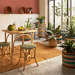 Плетеная корзина в полоску Okiro Wicker Basket варинант исполнения - 2 | Loft Concept в Орле