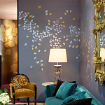 Обои ручная роспись Gingko Colourway SC-98 on Gun Metal dyed silk варинант исполнения - 2 | Loft Concept в Орле