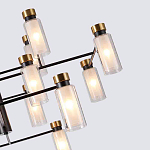 Люстра потолочная с 16-ю цилиндрическими плафонами из стекла и черным каркасом Noir Poise варинант исполнения - 2 | Loft Concept в Орле