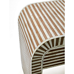 Тумбочка прикроватная с ящиком Tofino Stripes Bone Inlay Bedside Beige варинант исполнения - 4 | Loft Concept в Орле