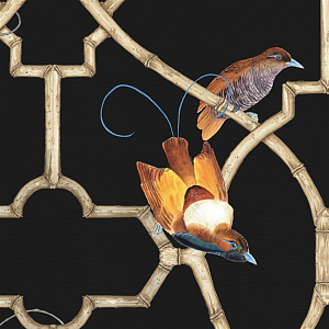 Обои ручная роспись Paradise Trellis Black