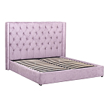 Кровать двуспальная фиолетовая с основанием из массива дерева с мягким изголовьем Velour Beds варинант исполнения - 1 | Loft Concept в Орле