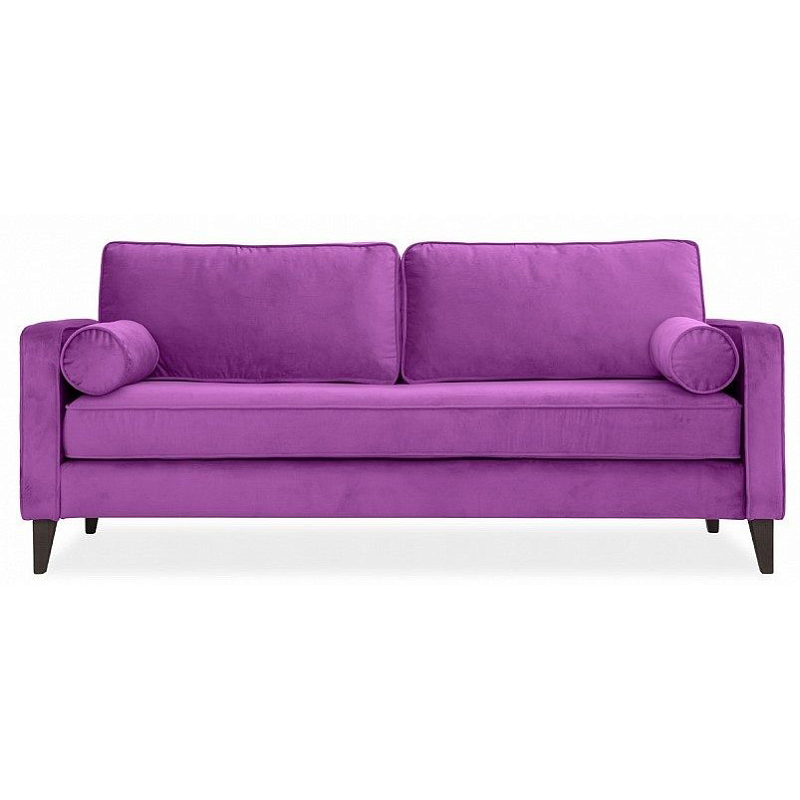 Диван бархатный с двумя подушками-валиками Simple Berry Sofa Лиловый Коричневый Диван бархатный с двумя подушками-валиками Simple Berry Sofa Лиловый Коричневый в Орле | Loft Concept