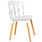 Пластиковый стул на ножках из массива бука Ferret Spiral White варинант исполнения - 3 | Loft Concept в Орле