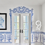 Обои ручная роспись Porto by Alessandra Branca Original colourway on dyed paper варинант исполнения - 2 | Loft Concept в Орле