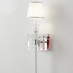 Бра с белым текстильным абажуром и хрустальными подвесками с декоративной кисточкой Lustre Reverie варинант исполнения - 4 | Loft Concept в Орле